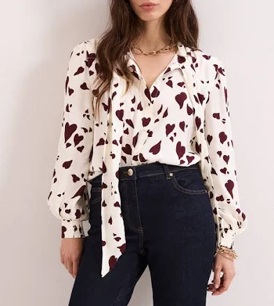 Phase Eight Women's Paloma Heart Tie Neck Blouse