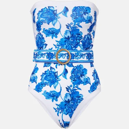 Whitney belted printed swimsuit