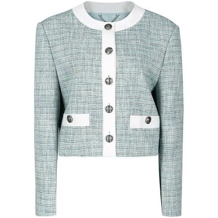 YCH TWEED CROPPED JACKET (BLUE) by W Concept