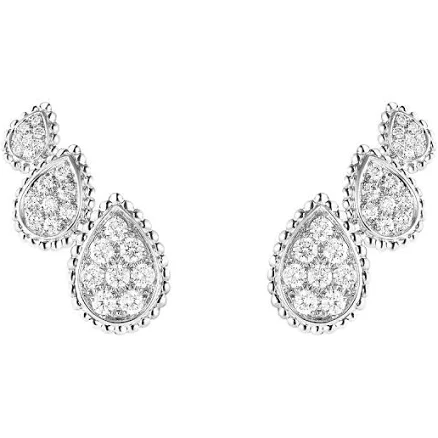 Boucheron White Gold Diamond Serpent Earrings