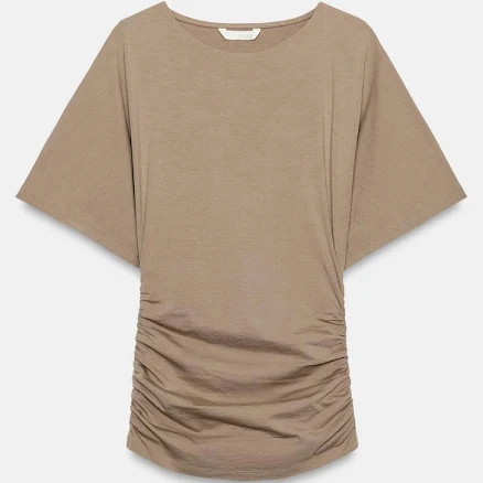 Woman Zara Short Sleeve Draped T-Shirt