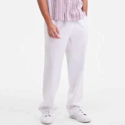 Sun + Stone Men's Linen Blend Straight Leg Pants