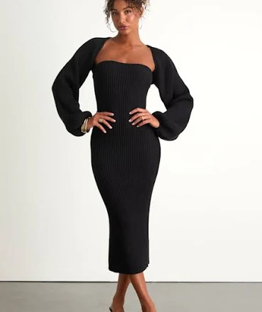 Lulus Ribbed Two-Piece Sweater Dress