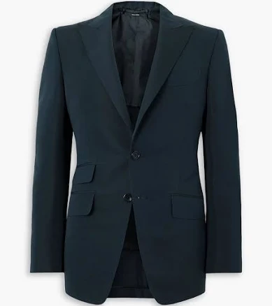 TOM FORD O'Connor slim-fit cotton and silk-blend twill suit jacket - Men - Black Suits - IT 50