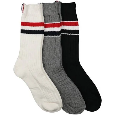 Thom Browne Classic Four-Bar Mid-Calf Socks - Cotton 3-Pack - 3 Pairs