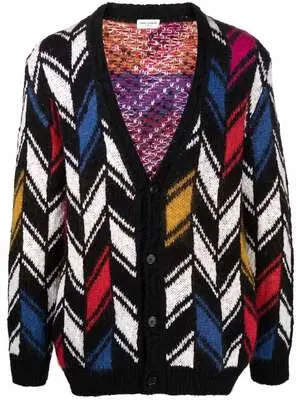 Patterned Intarsia-knit Cardigan