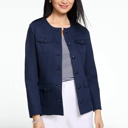 Women's Talbots Twill Collarless Jacket