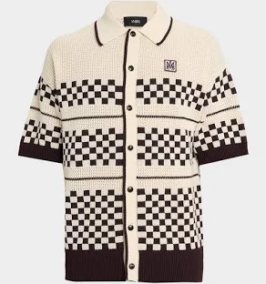 Amiri Men's Checkered Wool Mesh Shirt
