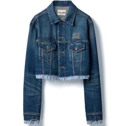 Miu Miu Washed Denim Blouson Women Jacket