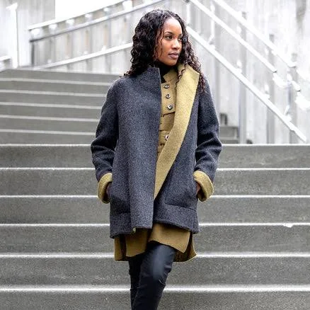 Reversible Asymmetric Alpaca Coat