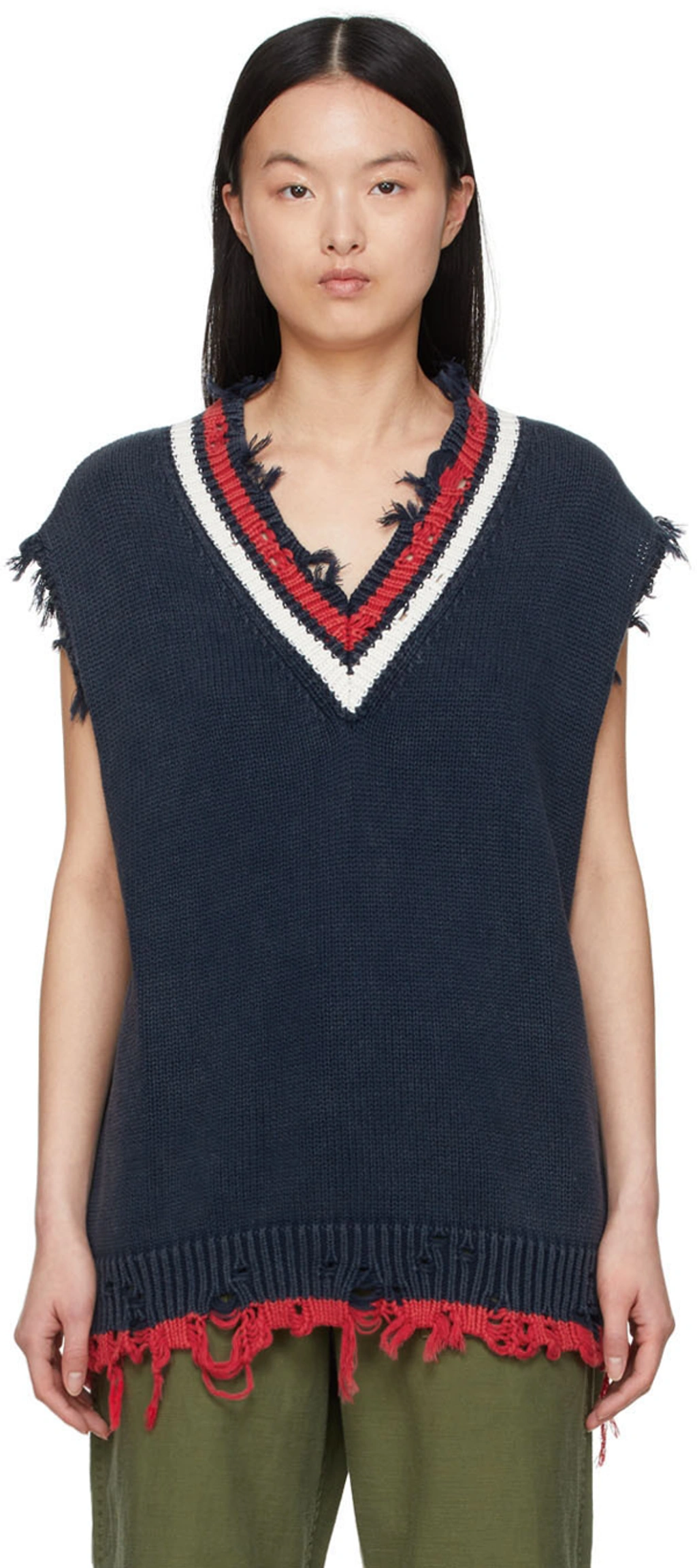 Distressed Knitted Vest Top