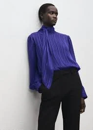 Striped blouse with scarf