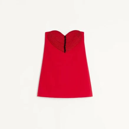Valentino Silk-Wool Heart Mini Dress Woman