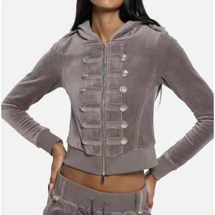 Jaded London Women's Cavalier Military Velour Hoodie