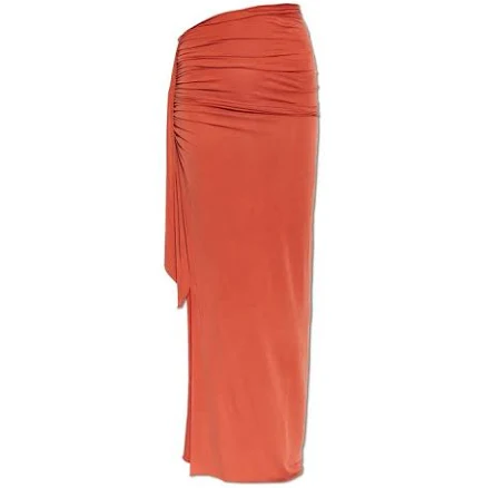 Balmain Women's Draped Slit Maxi Skirt