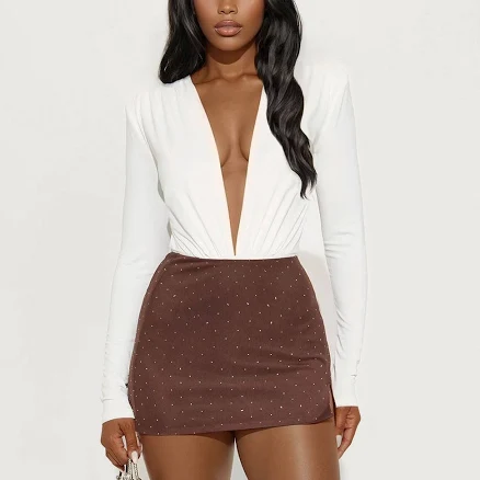 Fashion Nova Women's Late To The Party Rhinestone Mesh Mini Skirt