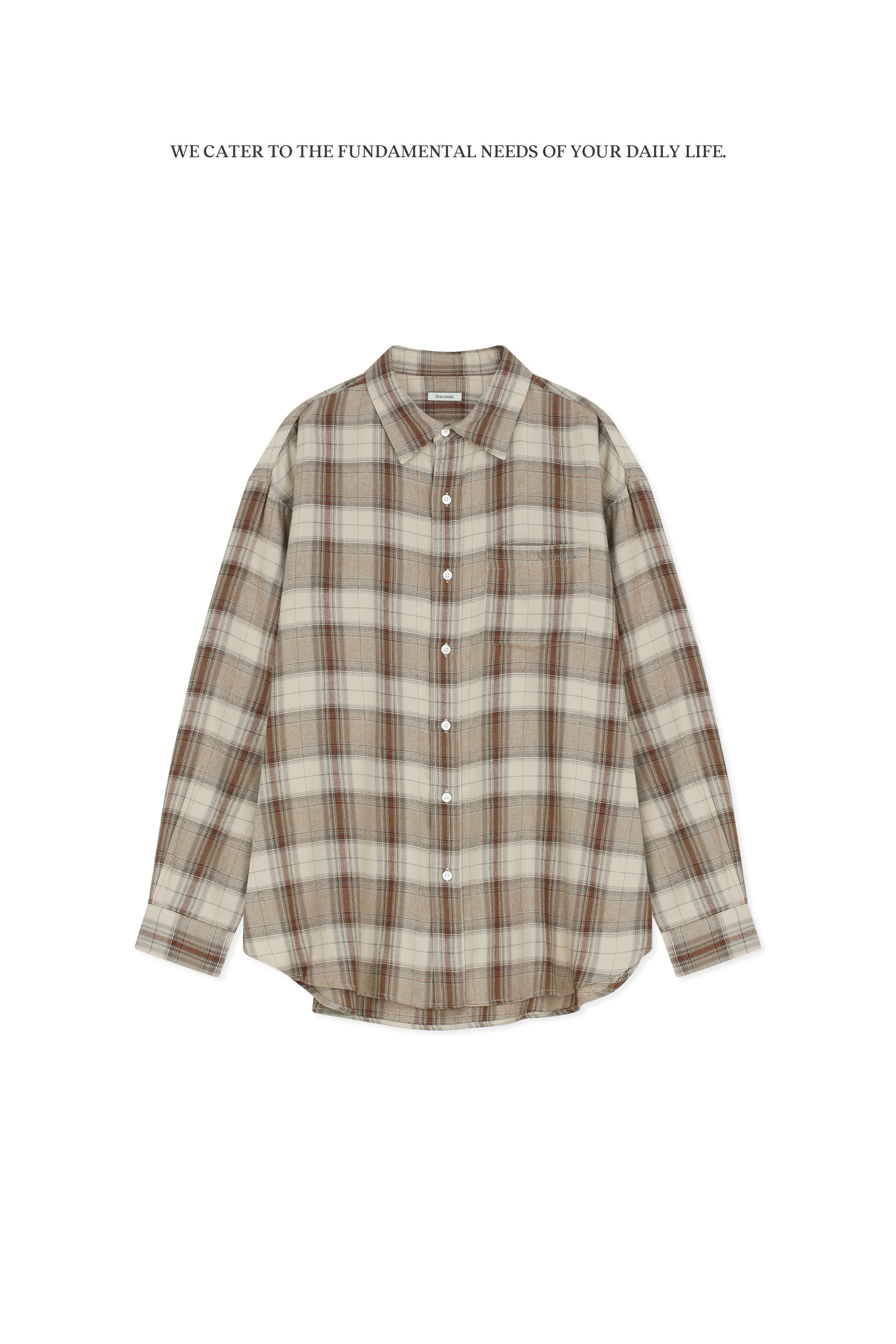 Relaxed Check Shirt (Brown)