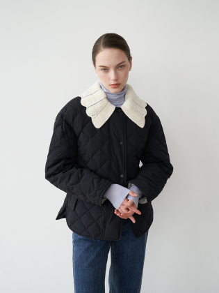 Knit Collar Quilting Down Jumper