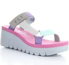 Fly London Fabric and Suede Slip-On Sandal - Yaka