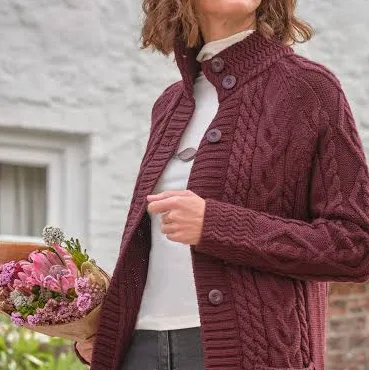 WoolOvers Pure Wool Aran Coatigan