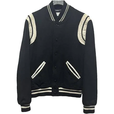 Saint Laurent Men's Teddy Wool and Leather Bomber Jacket