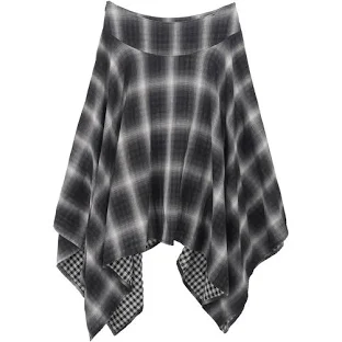 High School Disco Check Unbalanced Skirt