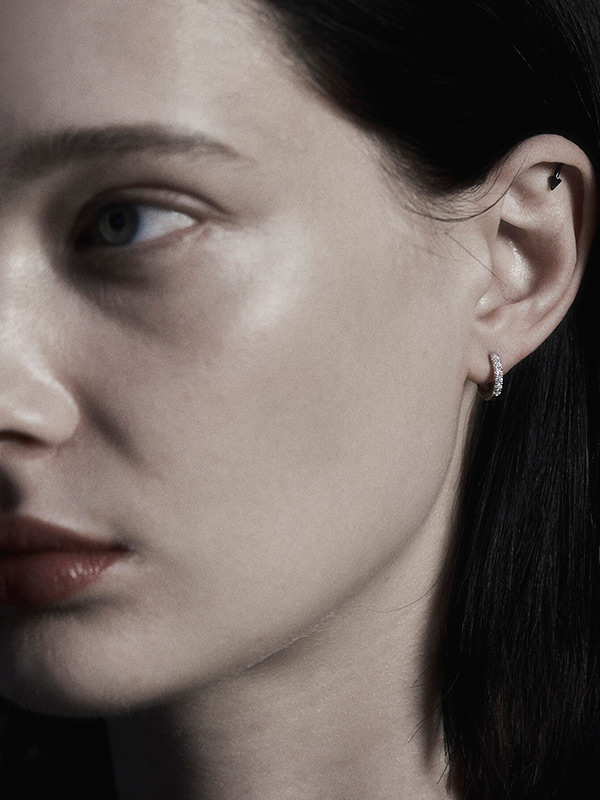 #3313 Pave Mini Hoop Earring