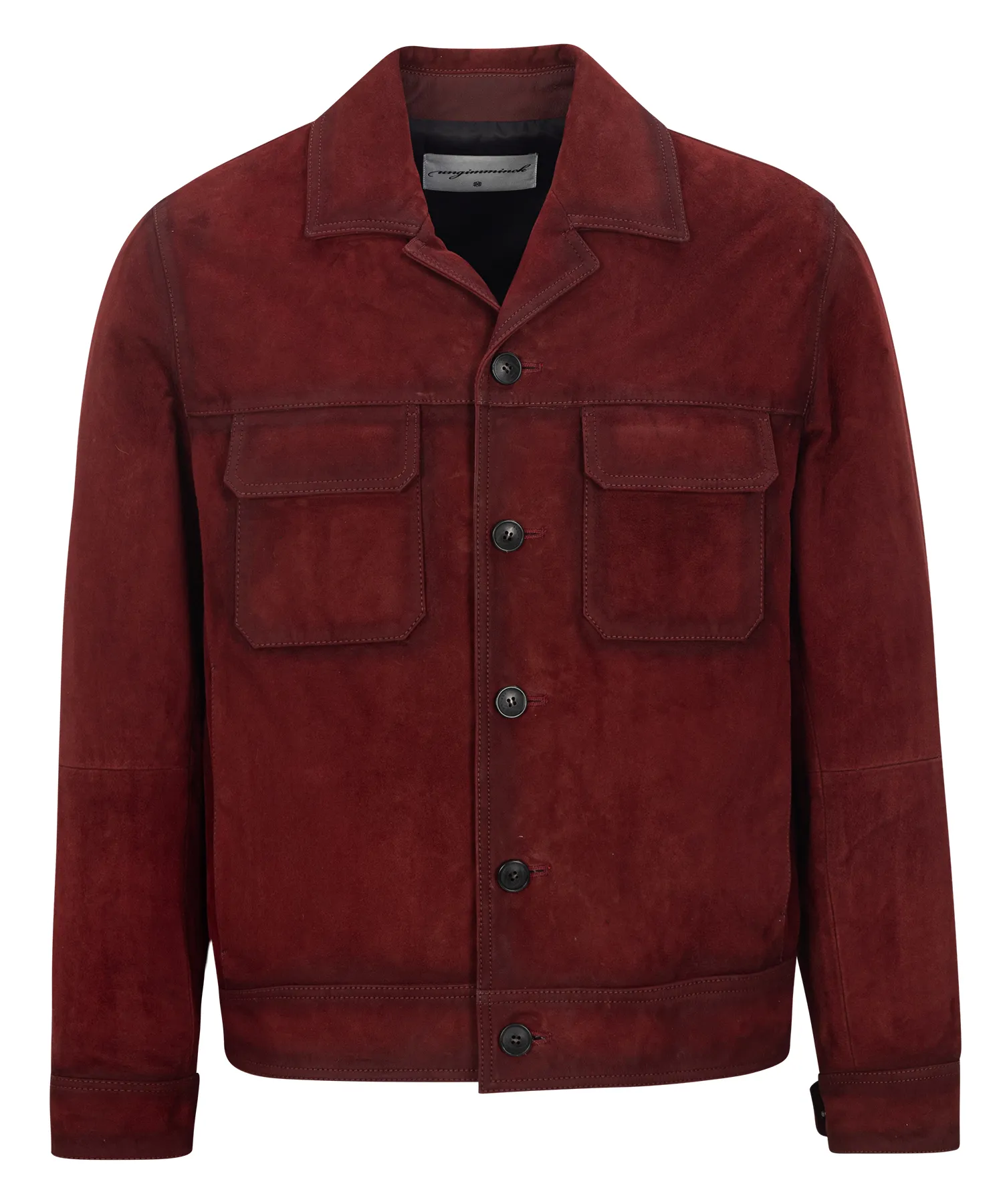 Oil Brush Suede Trucker Jacket / Goat skin (Red)