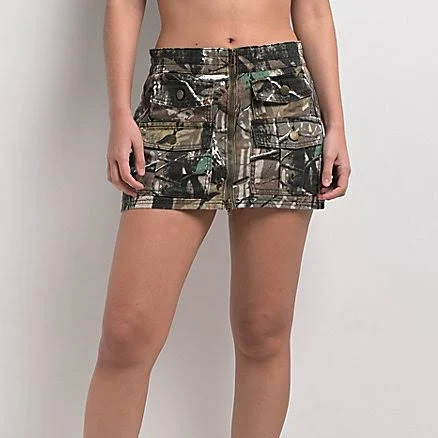 PTCL Women's Front Zip Cargo Miniskirt