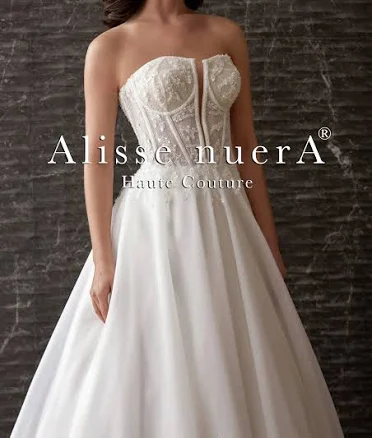 Floral Sequined Lace Tulle Bridal Dress