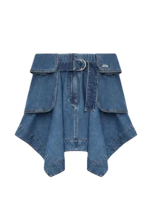 Asymmetric Denim Skirt