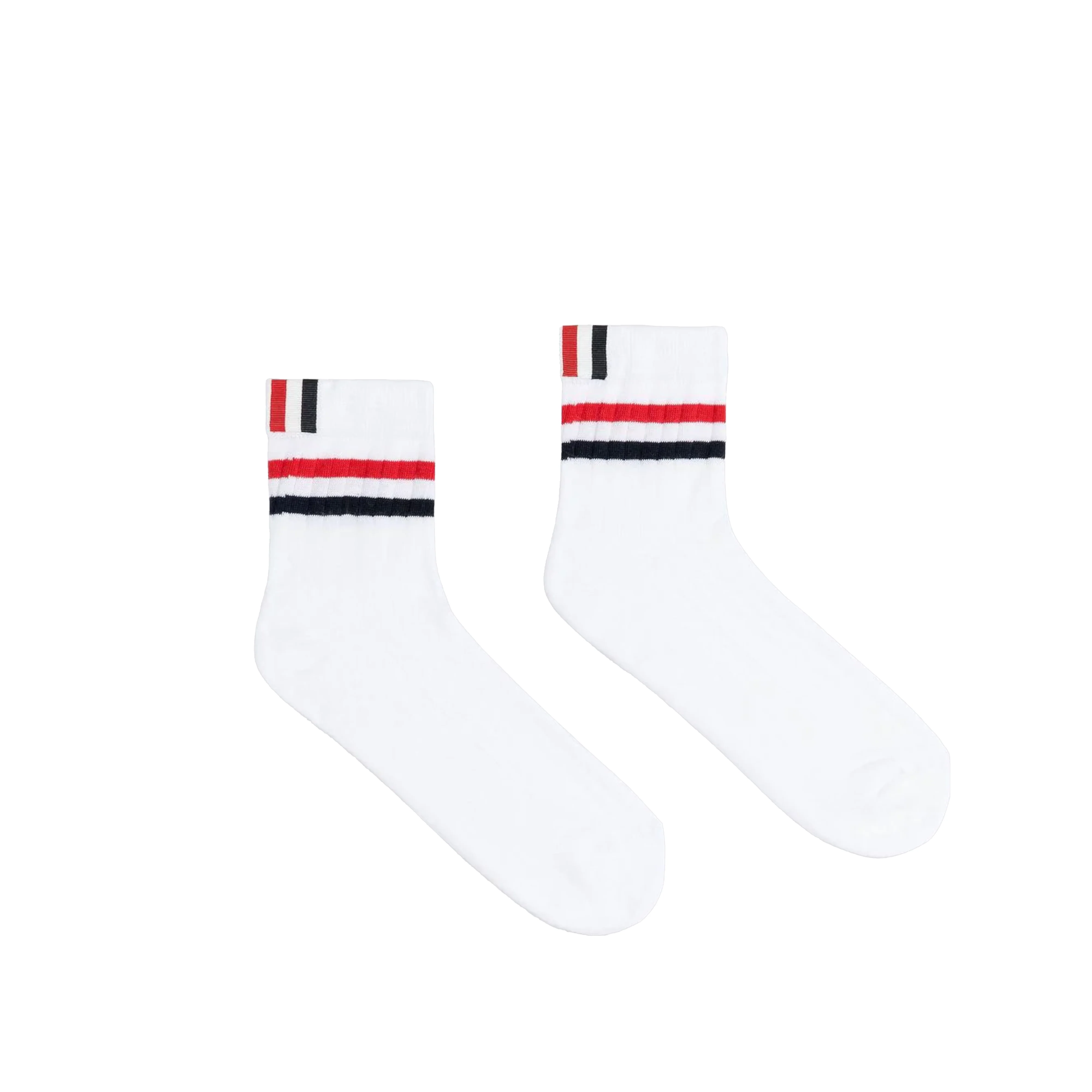 Thom Browne - Athletic Rib Cotton Stripe Ankle Length Socks - (White)
