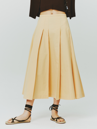 Salmon Irregular Pleats Skirt