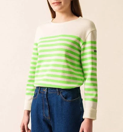Saint James Wool Sweater with NEON Stripes