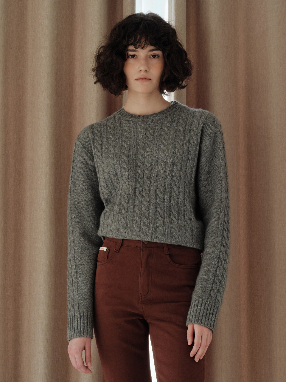 Wool Cable Knit (Gray)