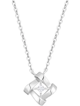 J.estina J.weave 14k Necklace Jjjtnq4bf076w4420 14k White Gold Cubic