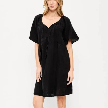 Old Navy Women's Crinkle Gauze Flutter-Sleeve Mini Swing Dress