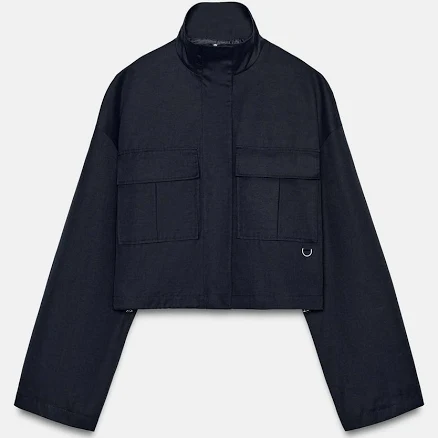 Zara Cropped High Collar Jacket