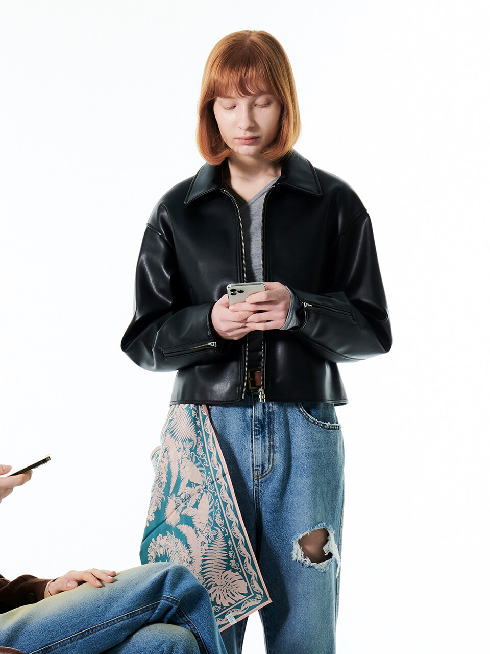 SINGLE BREASTED LEATHER JACKET_BLACK