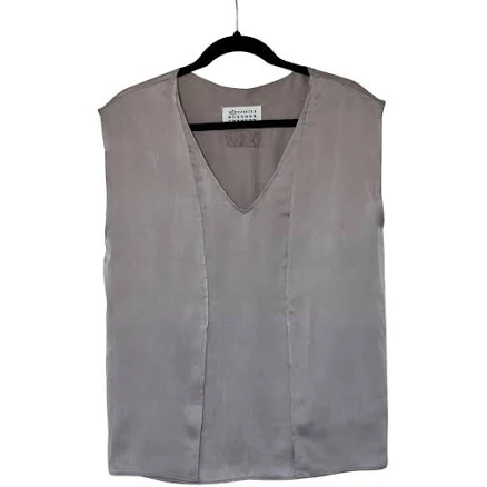 Maison Martin Margiela Silk Sleeveless Top Dusty Pink Size 42 IT