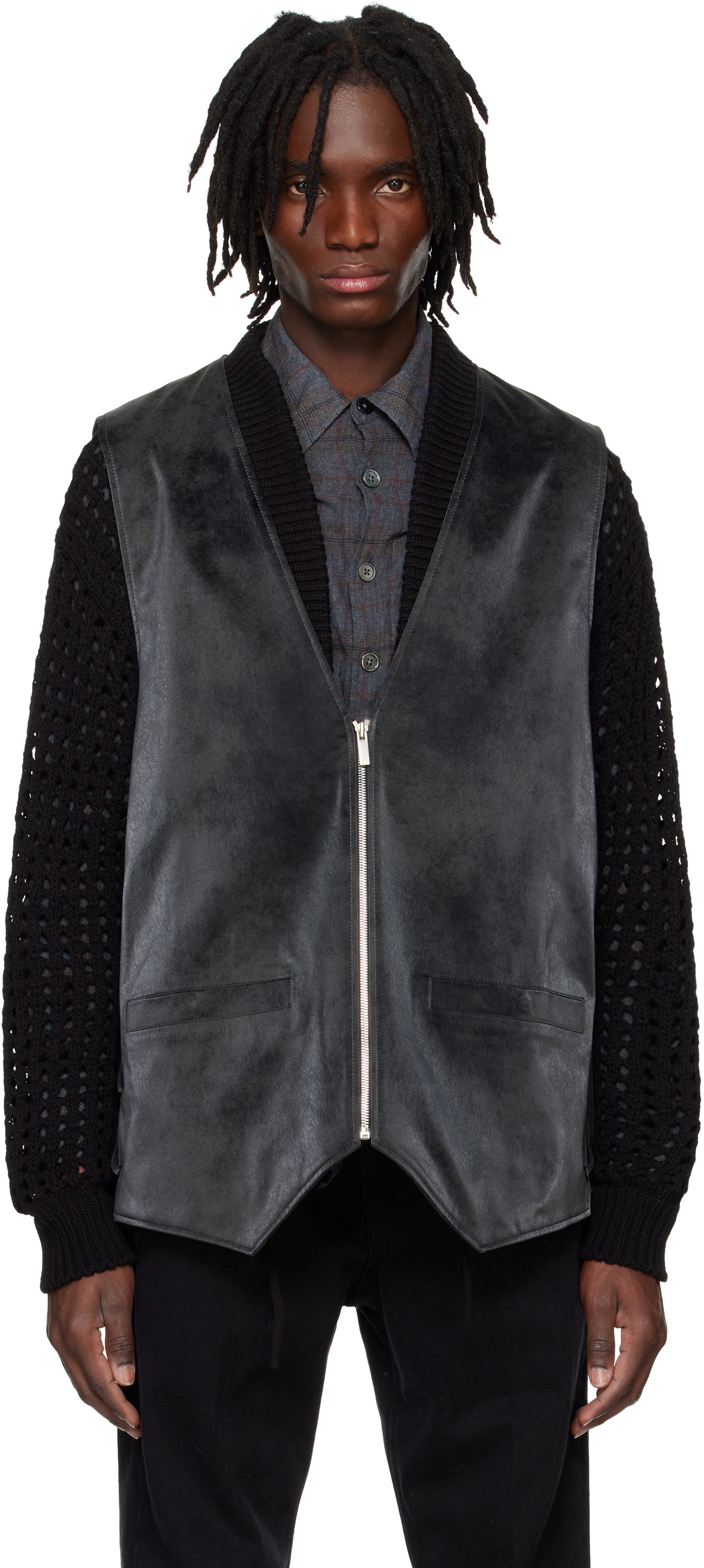 Navy Side Button Blazer