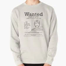 Jschlatt Sweatshirts - Jschlatt Fake Wanted Poster Pullover Sweatshirt