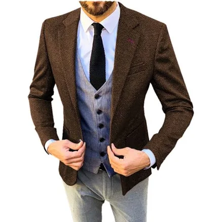 Men's Herringbone Wool Blazer