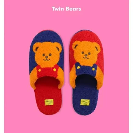 Wiggle Wiggle Twin Bears Terry Home Slippers