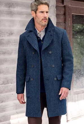 House of Bruar Harris Tweed Double Breasted Coat