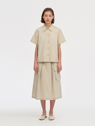 Pleats Pocket Skirt Women