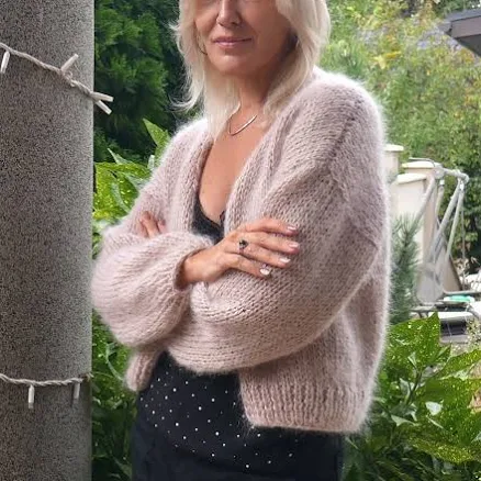 Fluffy Mohair Open Front Crop Cardigan