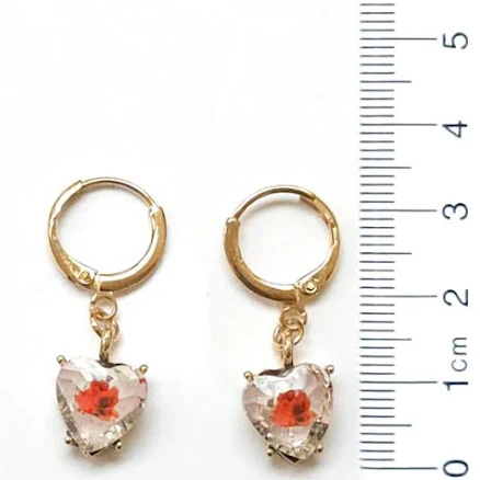 Rhinestone Heart Drop Earrings