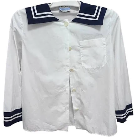 Miu Miu White Cotton Sailor Collar Blouse Size 36 IT