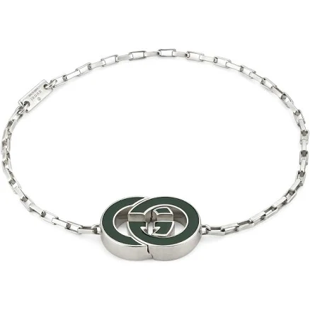 Gucci Men's Sterling Silver Interlocking G Pendant Necklace